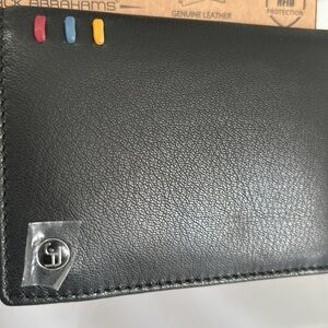 JACK ABRAHAMS Black Leather Wallet